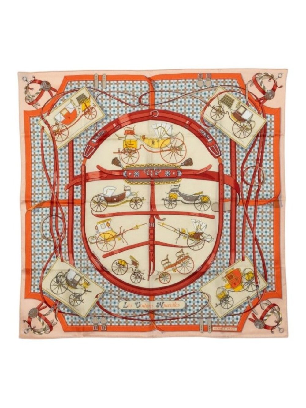 Hermes Carre 70 Evolution of the Horse Carriage les Voitures Nouvelles Scarf